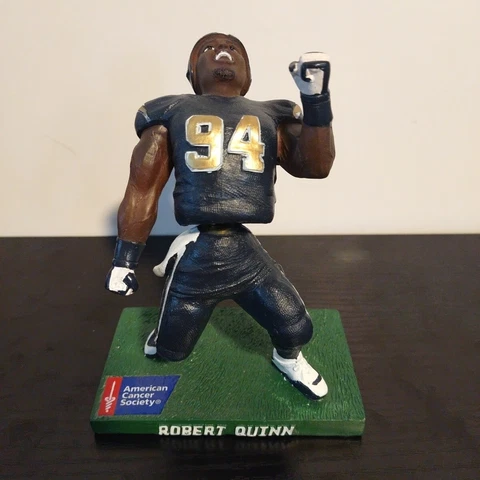 Robert Quinn St Louis Rams STL Bernie Figure Bobblehead 2014 SGA #94 Bobble Turf Cover