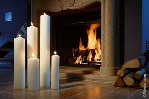 Candela per camino Ø70mm x 250mm altezza avorio 1° scelta/qualità RAL/prezzo speciale - Foto 1 di 2