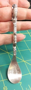 Pewter Alaska Souvenir Spoon engraved Fairbanks Alaska 1986 Beaver & Log handle - Picture 1 of 9