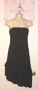 EXPRESS Strapless Dress Black Layered Asymmetrical Hem Stretchy Sz 4 *VG - Picture 1 of 6