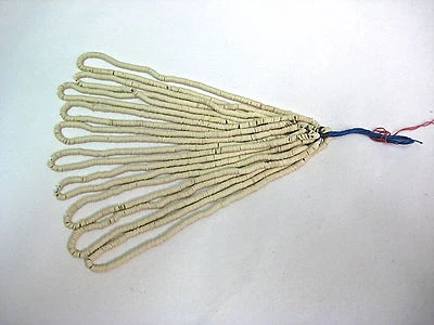 VINTAGE 1920'S TINY 3MM SEQUINS--10 STRAND HANK--CREAM/IVORY COLOR - Image 1 of 4