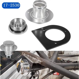 17-2530 Remote Fuel Tank Filler Neck With Billet Aluminum Gas Cap For 2"" Hose - Picture 1 of 24