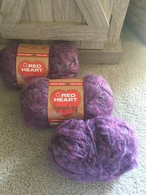 Yarn Red Heart Symphony Magenta 3.5 oz 100g 310 yds Acrylic Color #4907 2+skeins - Image 1 of 4