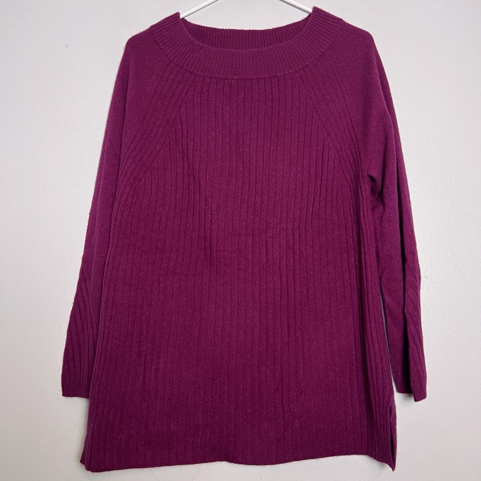 Suéter morado Soft Surroundings 100 % cachemir para mujer talla M Foto 1 de 4