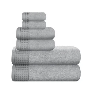 100% Cotton Ultra Soft 6 Pack Towel Set, Contains 2 Bath Towels 28x55 Inches,... - Picture 1 of 8