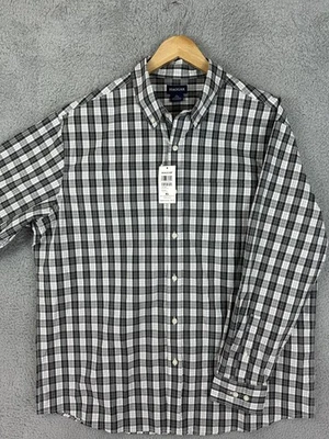 Haggar Shirt Men XL Plaid Stretch Button Up Long Sleeve Blend HW00449 Preppy New - Image 1 of 4