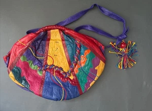 Vintage Carlo Fiori Umhängetasche 80er Multicolor Abstrakt Schlangenleder - Bild 1 von 11