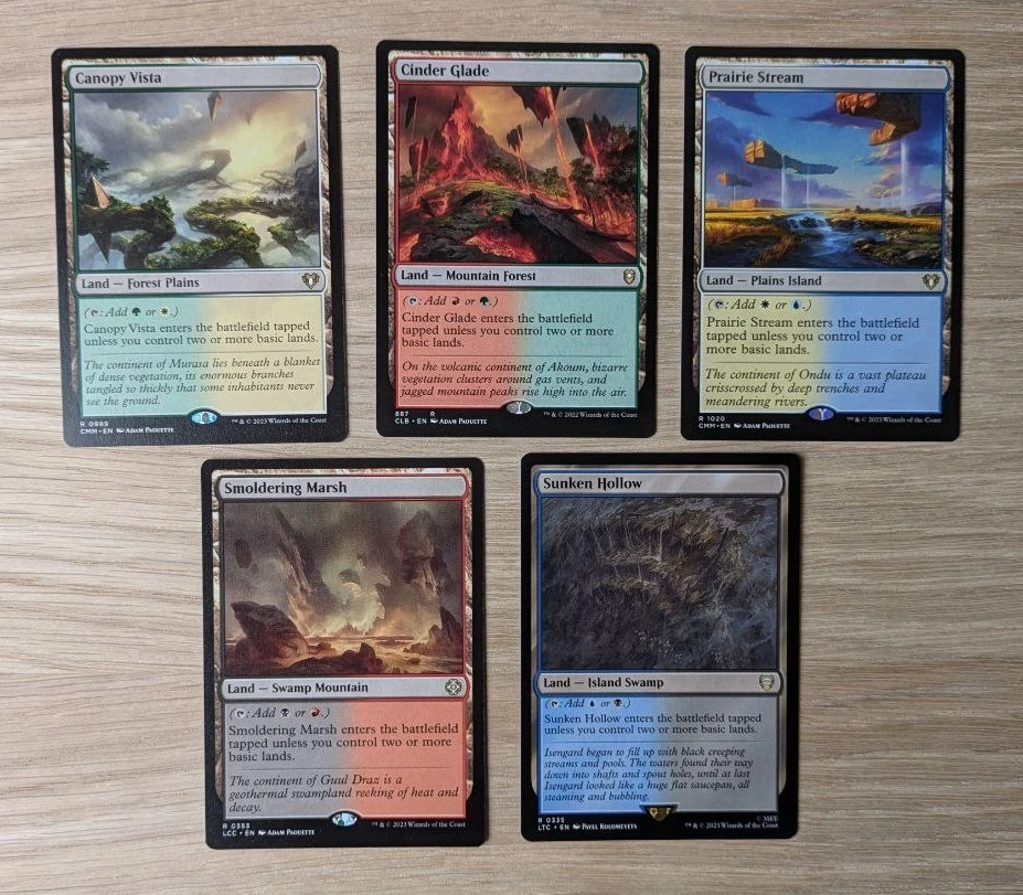 MTG Magic Set of 5 Battle Dual Lands Untapped Typed Fetchable Commander NM/LP - Image 1 of 1