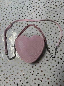 Madden Girl Heart Shaped with Rhinestones Crossbody Bag - Pink NWOT - Picture 1 of 14
