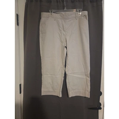 Pantalones Bass Beige 14, Pantalones Capri Caqui, Pantalones de Vestir de Negocios Elásticos para Mujer Foto 1 de 4