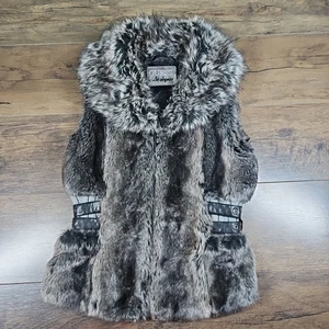 Chaleco de piel sintética Guess Los Angeles talla S/P, gris, chaqueta sin mangas gran aspecto - Imagen 1 de 10