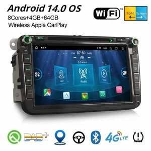 Android 14 Navi 8" Autoradio Für VW Golf 5/6 Passat CC T5 Tiguan Polo Skoda SEAT - Bild 1 von 24