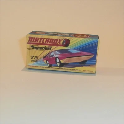 Matchbox Lesney Superfast 75 d2 Alfa Carabo 2nd Issue H Style Repro Box - Image 1 of 4
