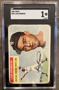 ⬛️⚾️Luis Aparicio⚾️⬛️ 1956 Topps #292 (RC) SGC 1 Vintage HOF - Rookie White Sox - Picture 1 of 9