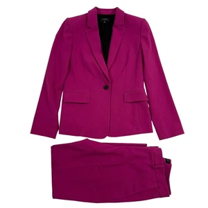 Tahari ASL Einknopf Magenta Anzug Set Karriere Stretch Jacke Gr. 4 / Hose Gr. 6 - Bild 1 von 19