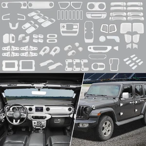 White Interior Center Console Exterior Cover Trim for Jeep Wrangler JL JT2018-23 - Picture 1 of 78
