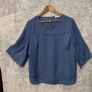 Blusa transparente azul para mujer con mangas de campana talla L - Imagen 1 de 7