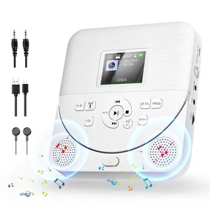 FELEMAN CD535W Reproductor de CD Portátil con Bluetooth en Blanco - Imagen 1 de 6