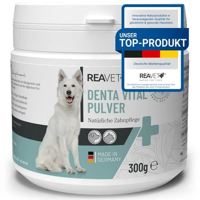REAVET Denta Vital Zahnpflege Pulver für Hund & Katze 300g - Zahnsteinentferner - Bild 1 von 4