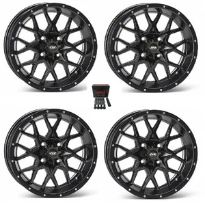 ITP Hurricane 14" Wheels Matte Black Polaris RZR 1000 XP (4) - Picture 1 of 3