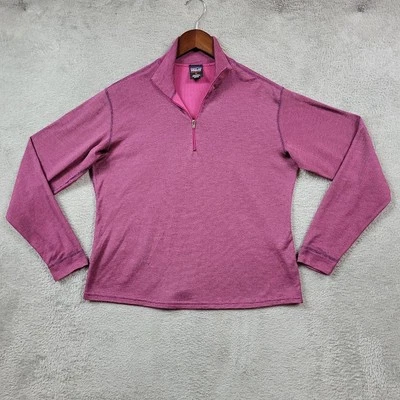 Pullover Patagonia Capilene Mujer Medio Púrpura Manga Larga 1/4 Cremallera Exterior Foto 1 de 4