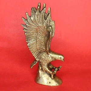 Handmade Brass Eagle Figure Feng Shui Sculpture Figurine Decor Showpiece Statue - Picture 1 of 12
