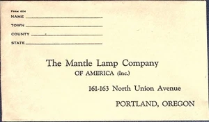 Vintage Mantel Lampe Company of America Umschlag Portland Oregon Werbung - Bild 1 von 3