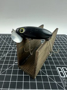 Vintage Fred Arbogast Black Jitterbug Angelköder Fisch 2-1/2" - Bild 1 von 7