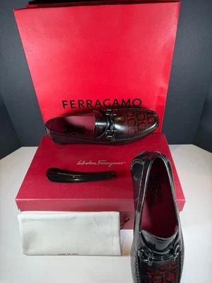 男式 Ferragamo 8 码驾驶乐福鞋。 Parigi 小牛 全新 — 第 1/4 张图片