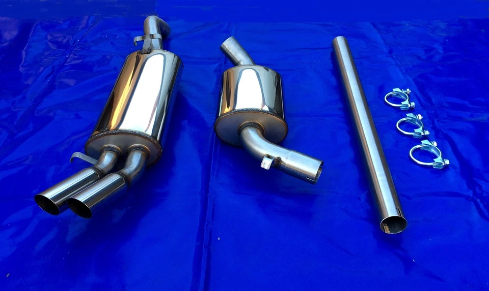 Gruppe Gr A Anlage VW Golf 2 II 16V Optik Edelstahl Auspuffanlage 2x60 E-Nummer  - Bild 1 von 3