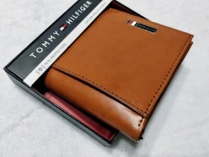 Tommy Hilfiger Men's Bifold Tan Leather RFID Wallet & Valet Passcade. 31HP220121 - Picture 1 of 8