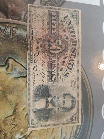 FR. 1374 50¢ Cents Fourth Issue (( LINCOLN )) U.S. Fractional Currency (REPAIRS) Cover