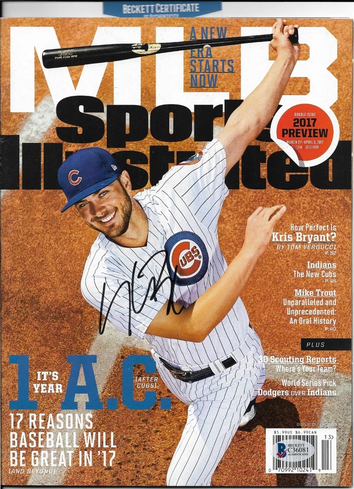 KRIS BRYANT signed SPORTS ILLUSTRATED WORLD SERIES CHICAGO CUBS w/COA BECKETT - Image 1 of 1