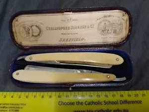 vintage straight razor Cut Throat Razor .Christopher Johnston Sheffield - Picture 1 of 23