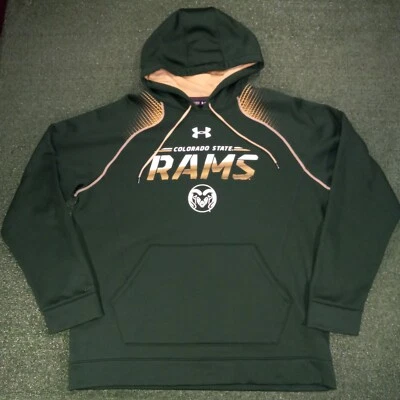 Colorado State University Rams Hoodie UNDER ARMOUR Fleece Pullover XXL Mens 2XL - Image 1 of 4