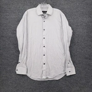 Bugatchi Dress Shirt Mens 15.5 39 White Super Fine Stretch Cotton Button Up - Picture 1 of 13