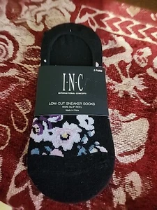 INC 2 Pair Low Cut Sneakers Socks Non Slip Heel. #SK23 GREAT QUALITY AND CUTE - Picture 1 of 4