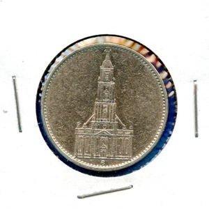 1935 A Germany Deutschland 5 Reichsmark Potsdam Garrison Church #45 Silver Coin - Picture 1 of 3
