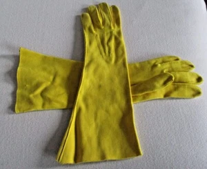 Vtg Grandma Core 1950's Women's Cotton Gloves Yellow Mid Arm Size 8? - Picture 1 of 4