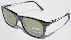 SERENGETI Pivia POLARIZED Sunglasses Shiny Black/555nm Gray Green NEW 8195 Italy - Picture 1 of 9