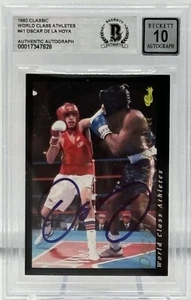 Oscar De La Hoya signed 1992 Classic World Class Athletes RC card BAS 10 auto - Picture 1 of 2