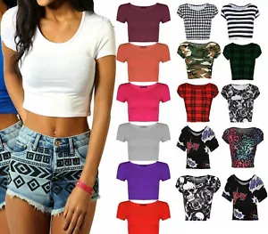 GORRA DE MUJER MANGA RECORTADA TOP SEÑORA CUELLO REDONDO ELÁSTICO ESTAMPADO LISO CHALECO CAMISETA - Imagen 1 de 22