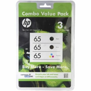 Genuine HP65 Black + Colour Triple Cartridge Pack - Picture 1 of 1