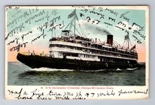 SS Christopher Columbus, Chicago Milwaukee Route, Antique Vintage c1906 Postcard