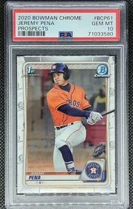 Jeremy Pena 2020 Bowman Chrome 1st Prospect PSA 10 Houston Astros - Picture 1 of 2