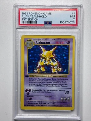 Alakazam 1st edition PSA 7 NM #1 Base Set Pokemon TCG English 1999 - Image 1 of 2