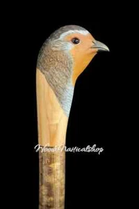 Wooden walking stick hand carved Beautiful Bird wooden walking Gift A - Picture 1 of 2