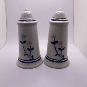 Salero y pimentero vintage de gres Pfaltzgraff "Windsong" 5,5" de alto floral - Imagen 1 de 8