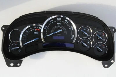 03-06 (07 CLÁSSICO) SIERRA ESCALADE PREMIUM PRETO AZUL LED COMPLETO CLUSTER BP - Imagem 1 de 2