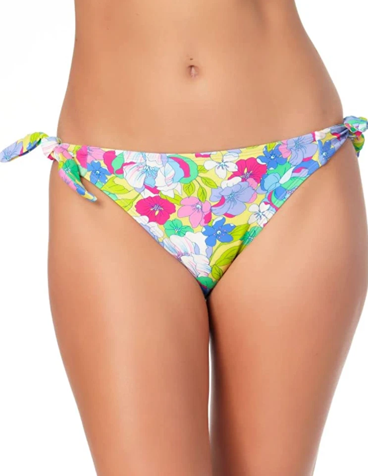 CALIFORNIA WAVES Juniors Floral Side-Tie Hipster Bikini Bottoms M Medium Swim - Image 1 of 1